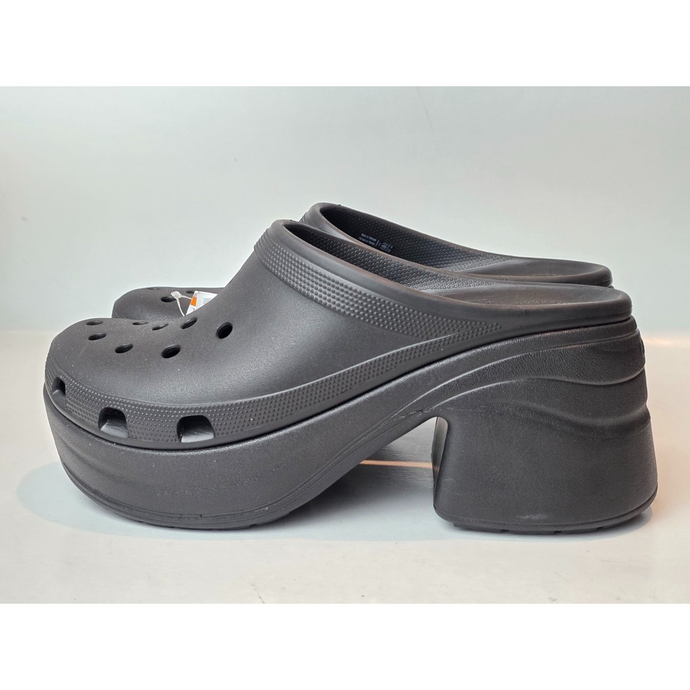 Crocs Siren Clog Men's Size 12 EU 46-47 Black Hyper Heel Platform Slip On Shoes - Picture 7 of 13